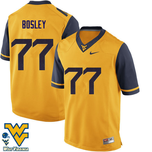 NCAA Men's Bruce Bosley West Virginia Mountaineers Gold #77 Nike Stitched Football College Authentic Jersey YD23C68VL